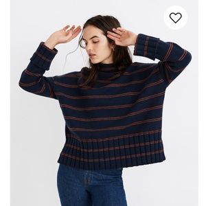 Madewell Striped Glenmoor Mockneck Sweater Size S